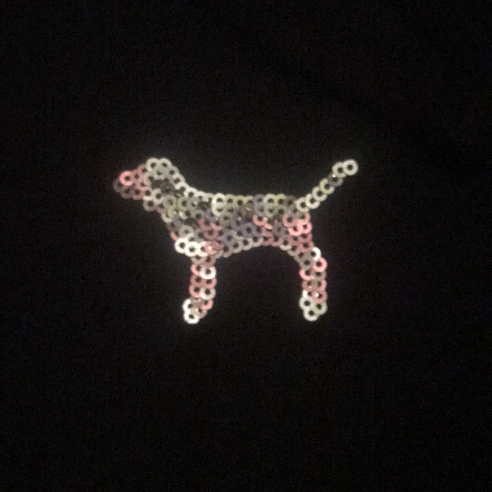 Victoria’s Secret PINK Sequin Black Zip Up Hoodie - Picture 2 of 9